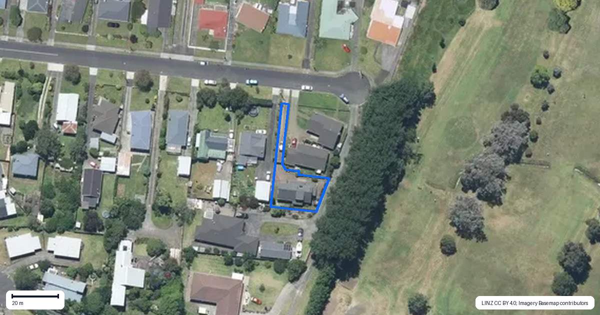 Property context map for 21 Nikau Street, Tawhero, Whanganui