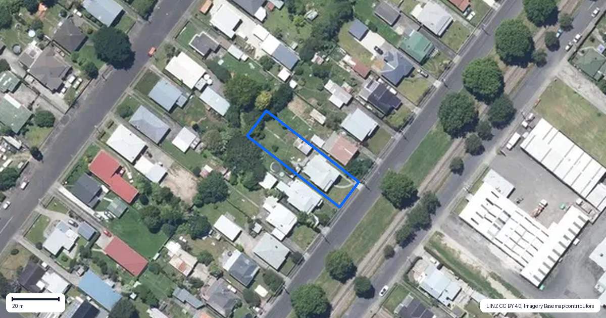 Property context map for 20 Seddon Street, Aramoho, Whanganui
