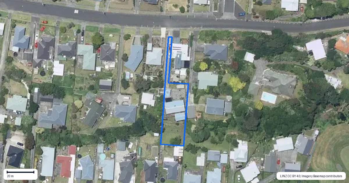 Property context map for 17 Toi Street, Tawhero, Whanganui