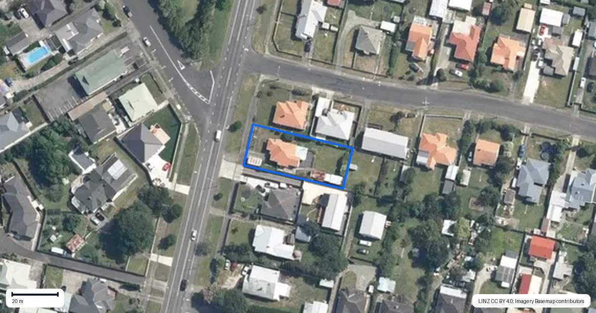 Property context map for 55 East Street, Feilding