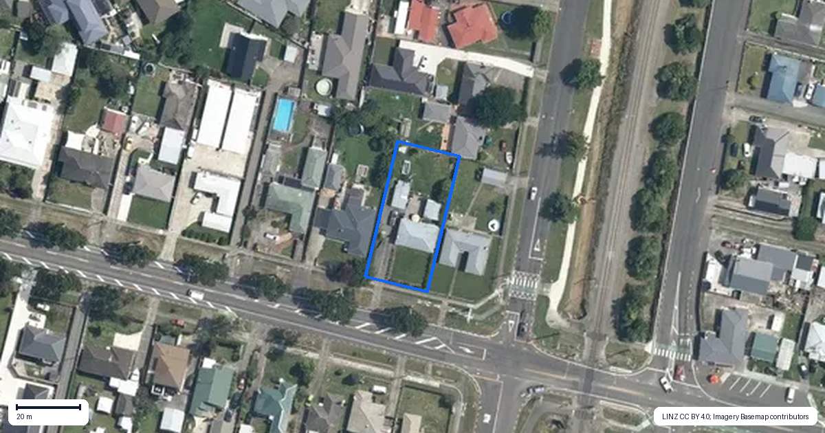 Property context map for 20 North Street, Feilding