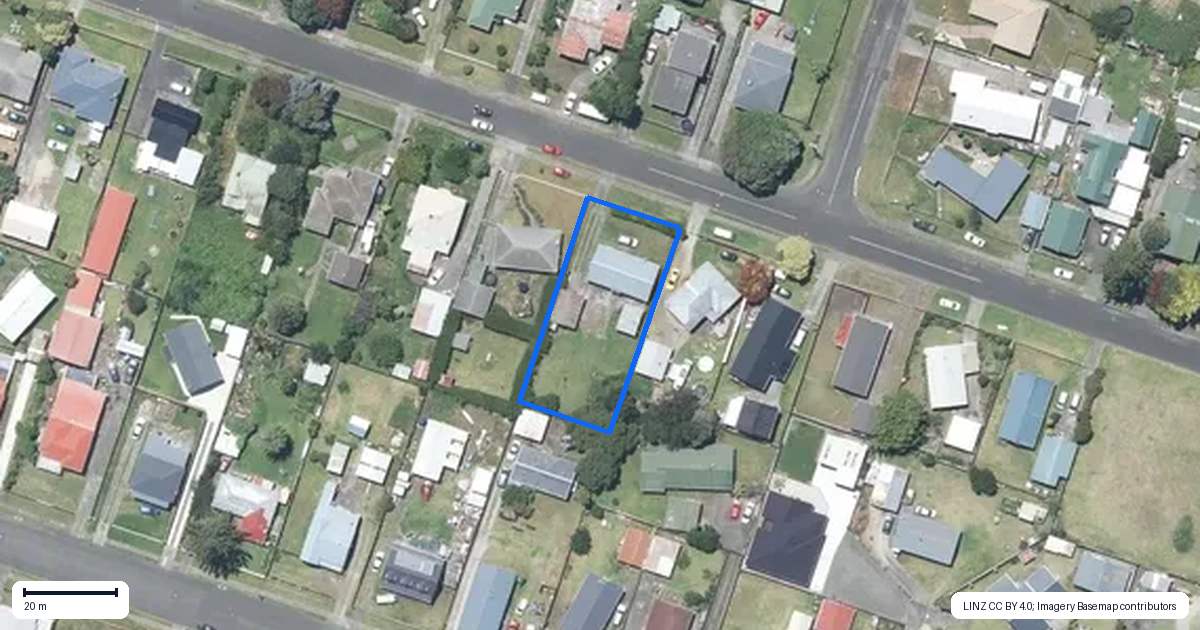 Property context map for 20 Tongariro Street, Castlecliff, Whanganui