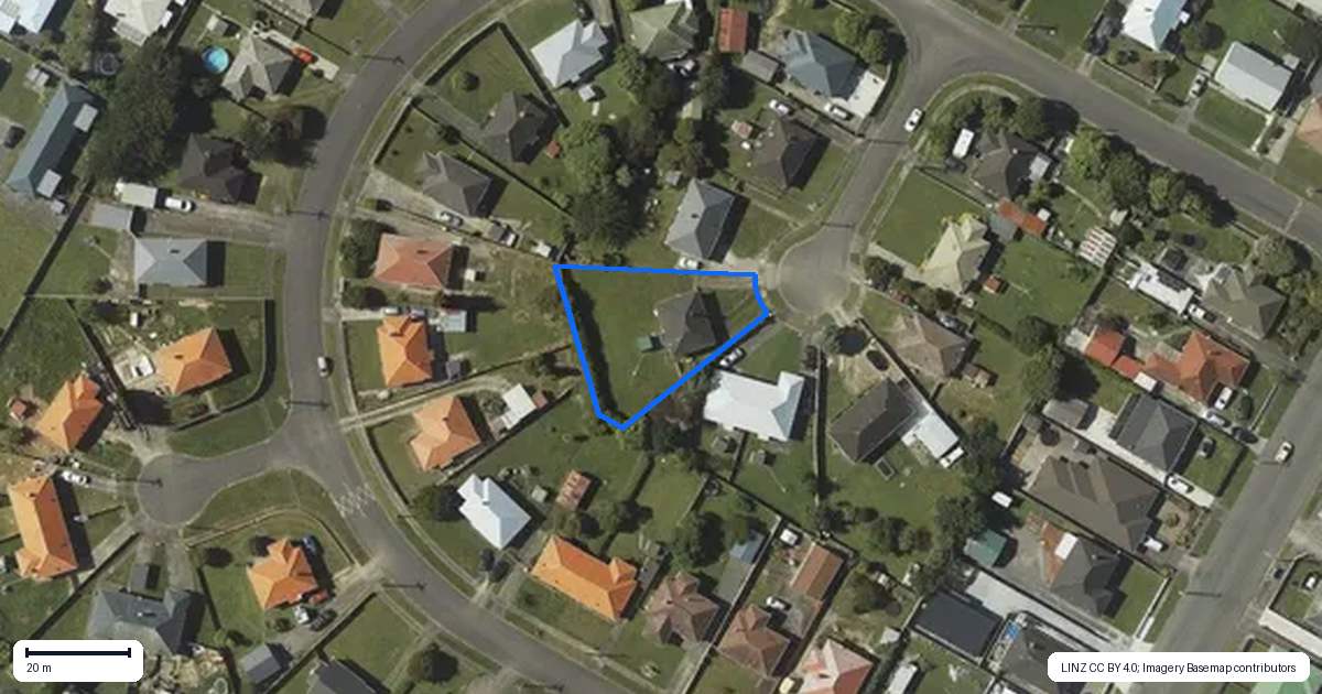 Property context map for 38 Goldsmith Crescent, Levin