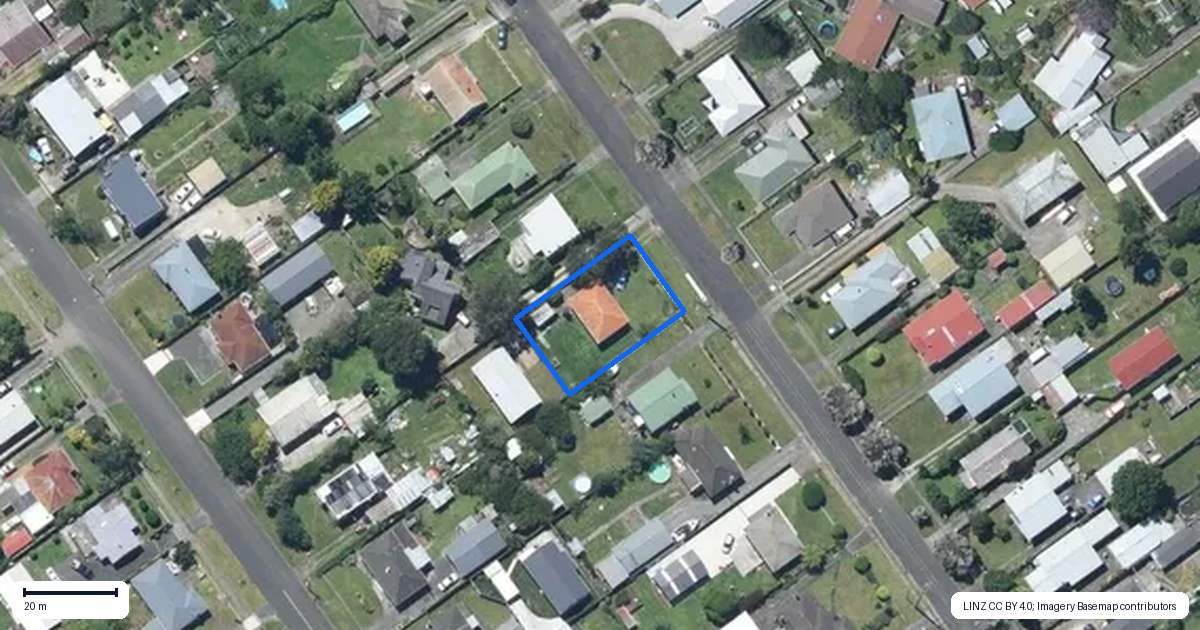 Property context map for 29 Caffray Avenue, Aramoho, Whanganui