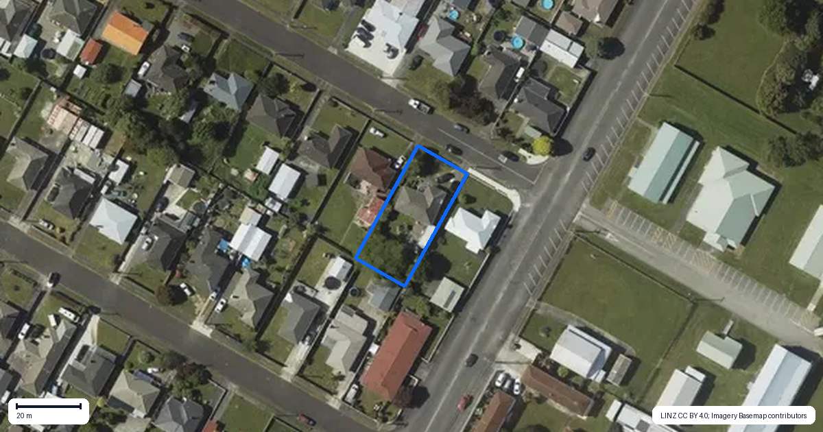 Property context map for 58 Power Street, Levin