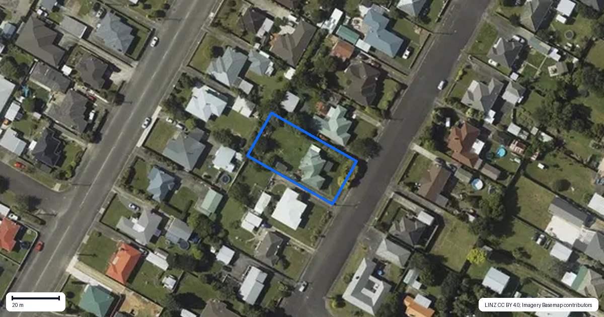Property context map for 21 George Street, Levin
