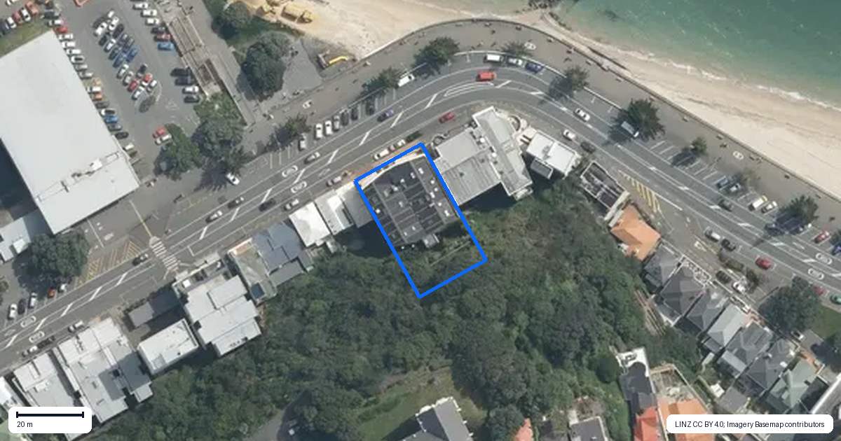 Property context map for 6/166 Oriental Parade, Oriental Bay, Wellington