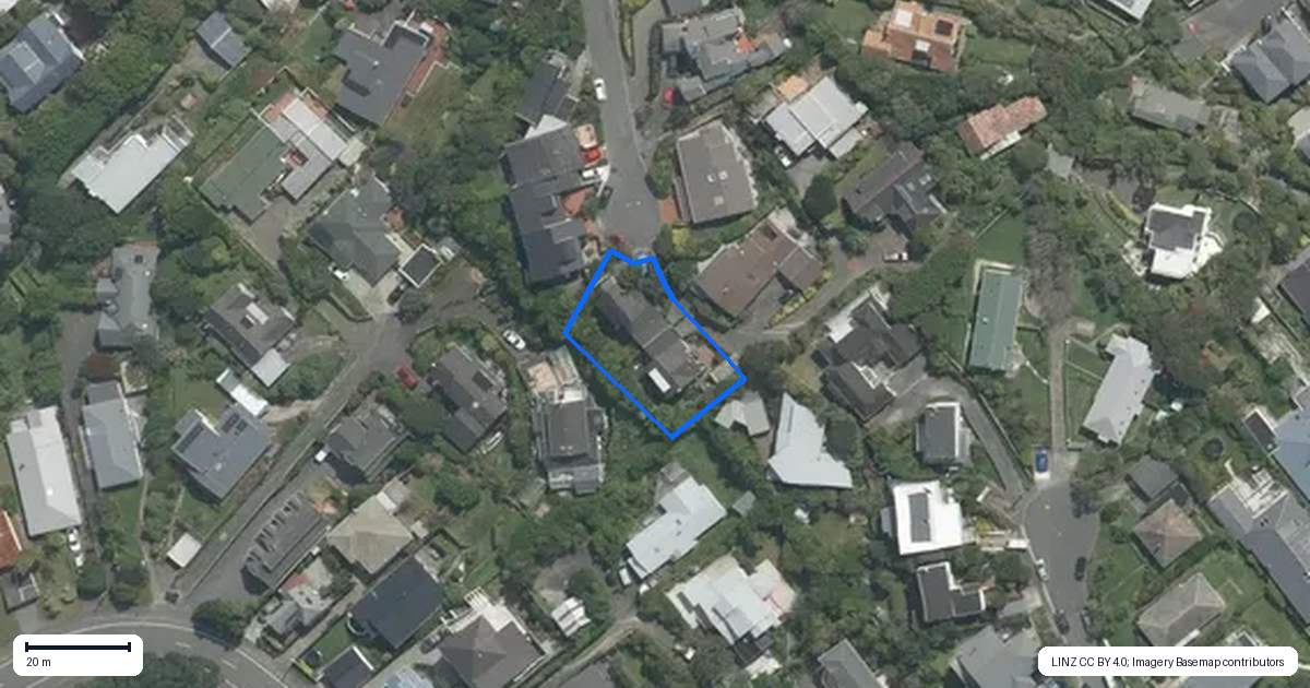 Property context map for 16A Indira Place, Khandallah, Wellington