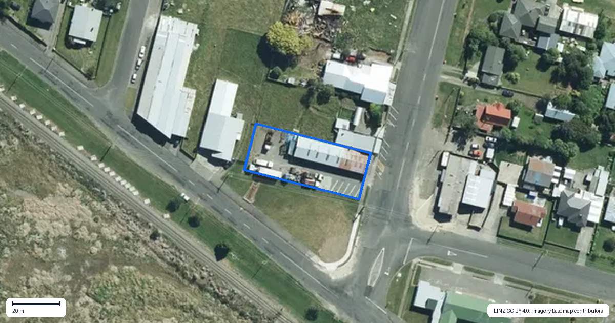 Property context map for 1 Main Street, Marton