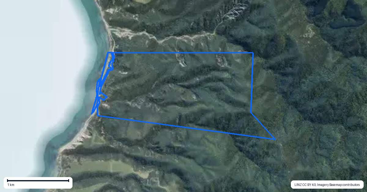 Property context map for 1475 Cape Palliser Road, Cape Palliser, Pirinoa
