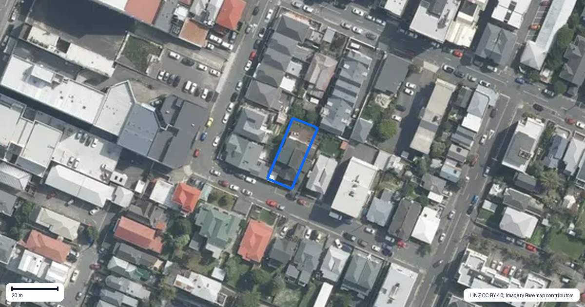 Property context map for 1 Levy Street, Mount Victoria, Wellington