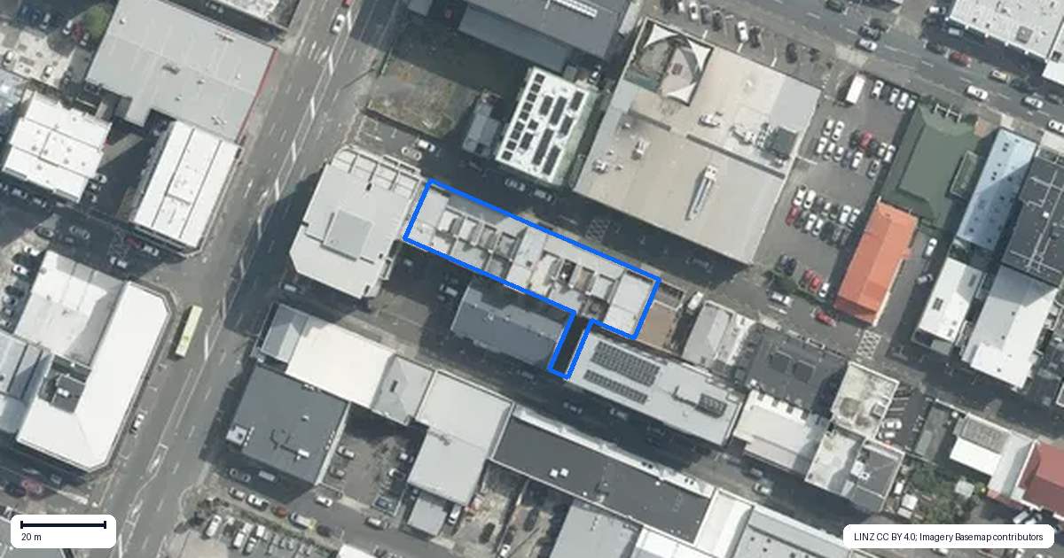 Property context map for 104/33 Frederick Street, Te Aro, Wellington