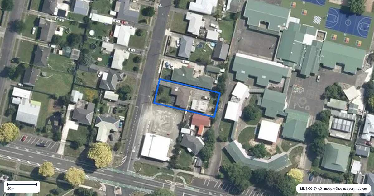 Property context map for 1 Andrew Street, Feilding