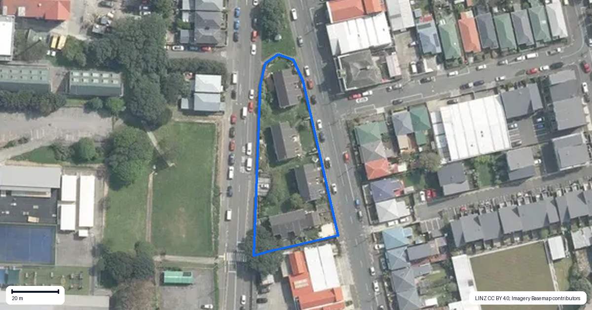 Property context map for 302 Mansfield Street, Newtown, Wellington
