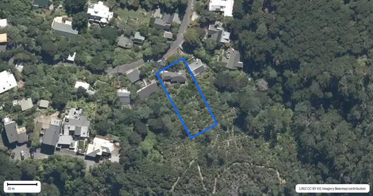 Property context map for 17 Korimako Road, Days Bay, Lower Hutt