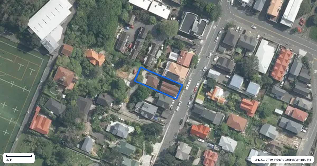 Property context map for 332B The Terrace, Te Aro, Wellington