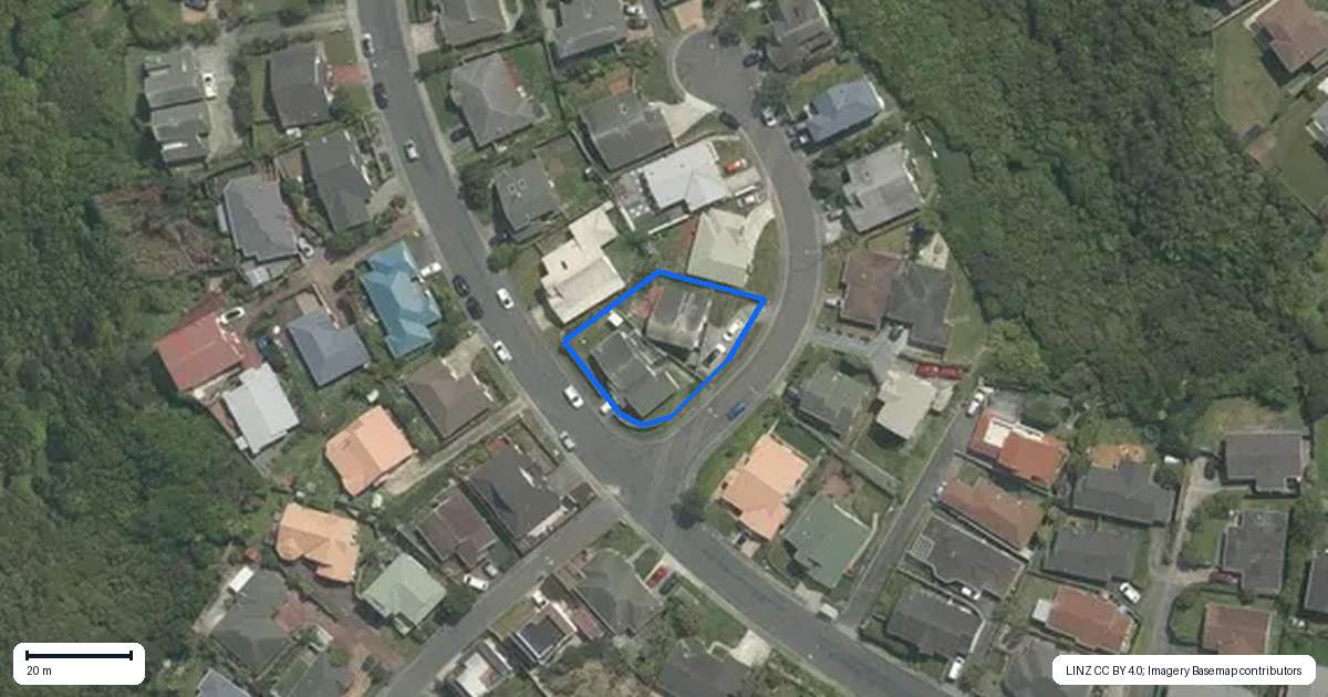 Property context map for 20 Kentwood Drive, Woodridge, Wellington