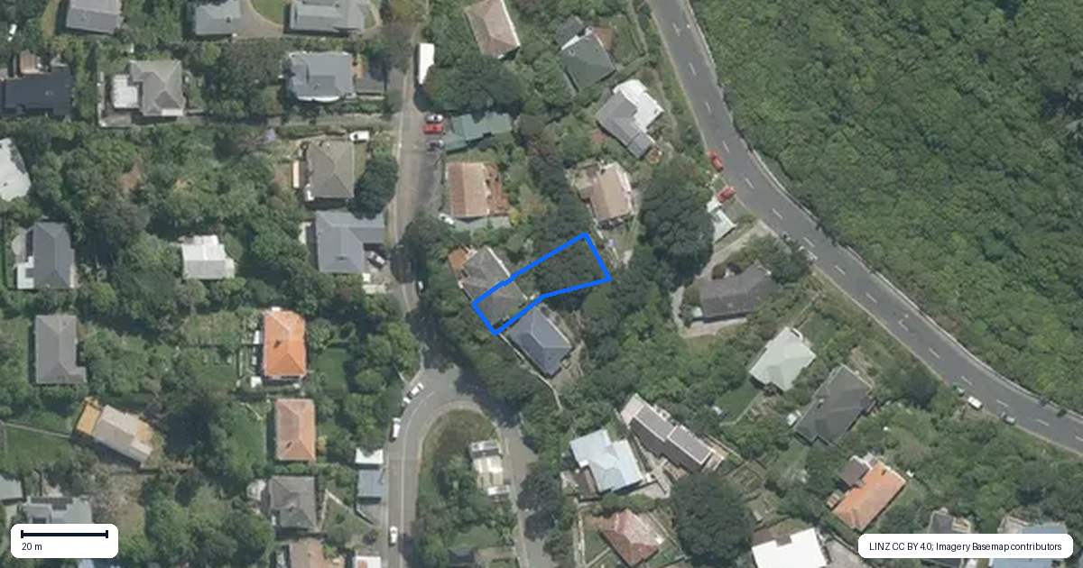 Property context map for 14A Rodney Street, Northland, Wellington