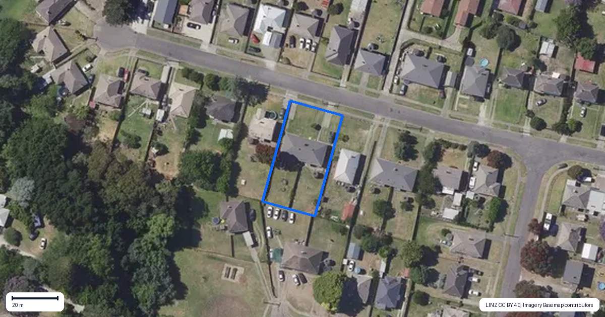 Property context map for 40 Kowhai Street, Te Hapara, Gisborne