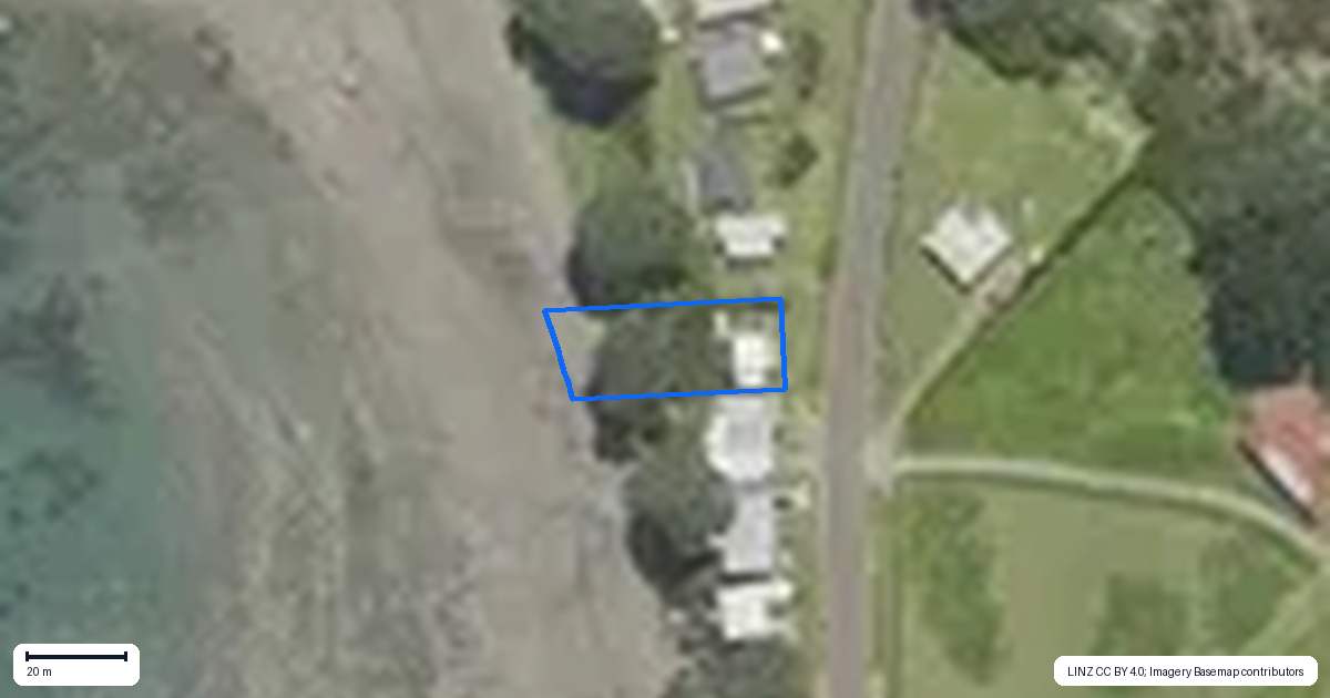 Property context map for 6439 State Highway 35, Te Kaha