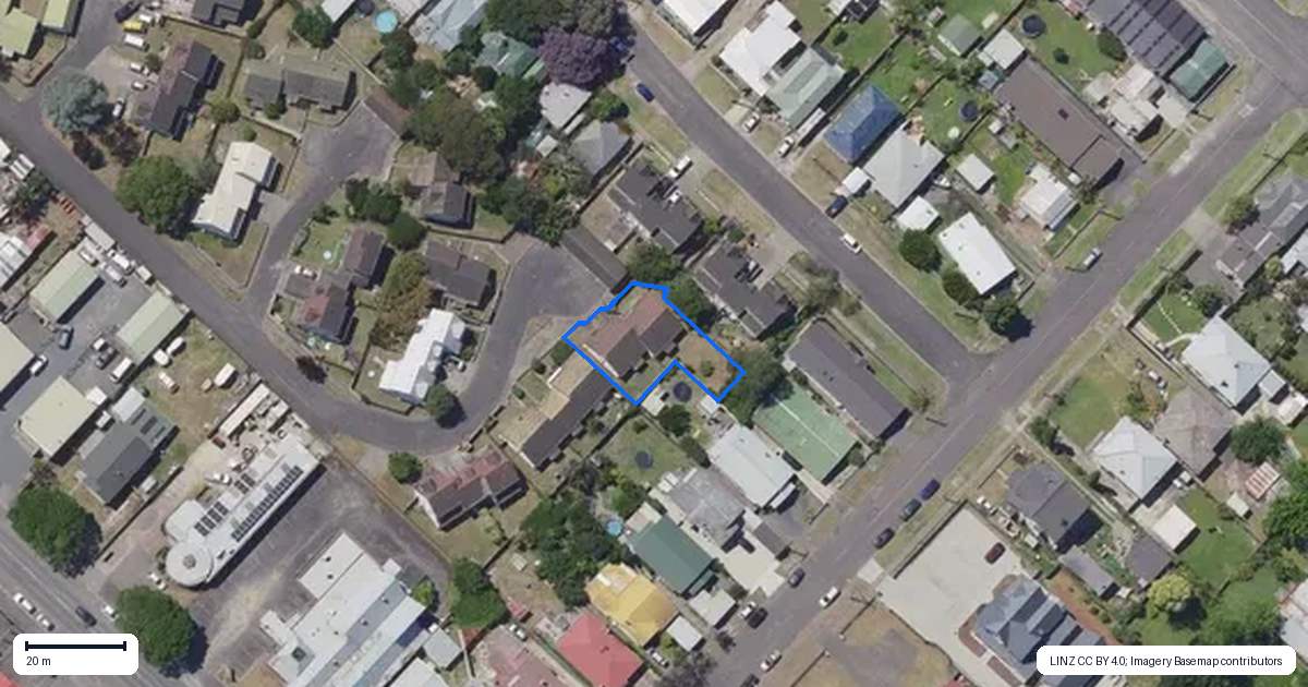 Property context map for 20 Attlee Place, Gisborne