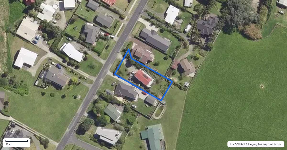 Property context map for 19 Paerata Ridge Road, Waiotahe, Opotiki
