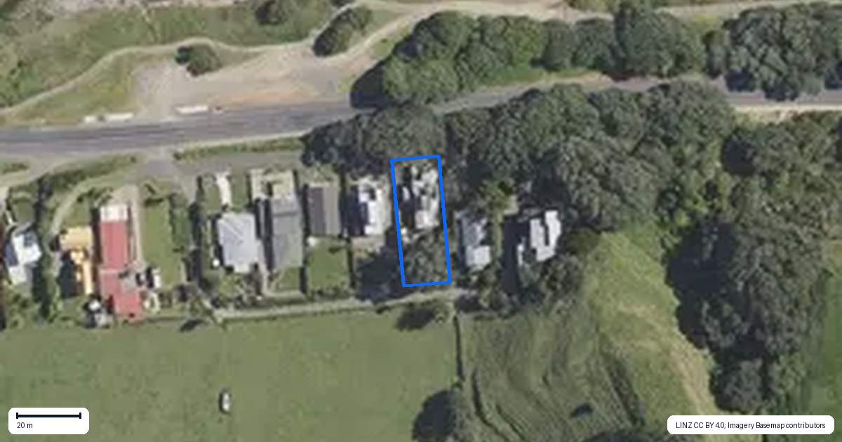Property context map for 1254 State Highway 2, Waiotahe, Opotiki