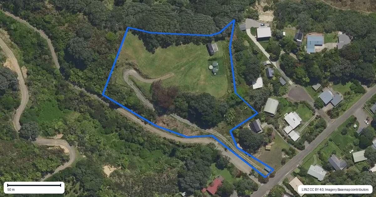 Property context map for 18 Bryan Road, Waiotahe, Opotiki