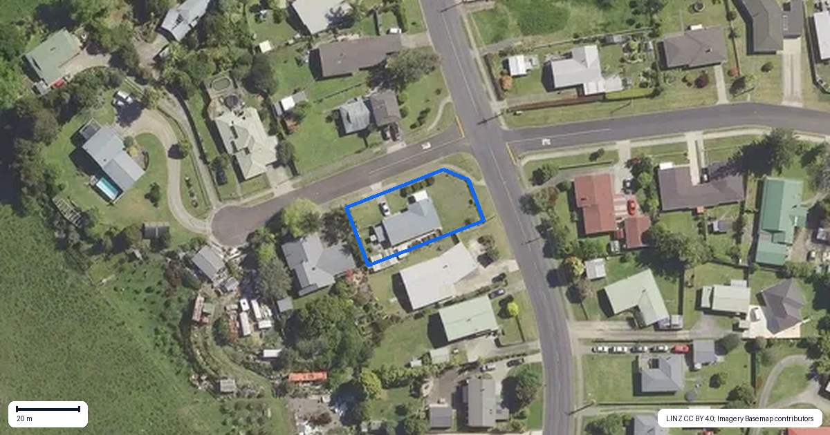 Property context map for 68 Woodlands Road, Opotiki