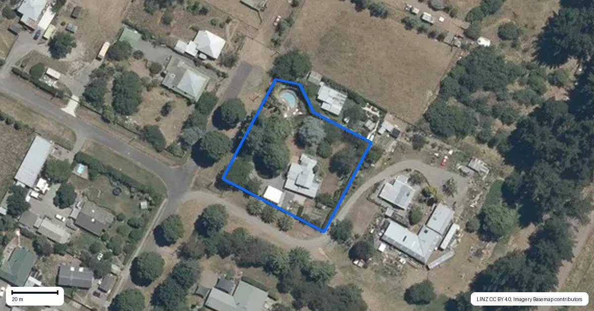 Property context map for 16 Miller Street, Otane