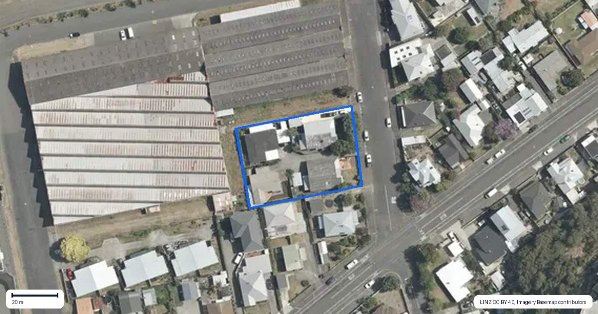 Property context map for 6 Outram Street, Ahuriri, Napier