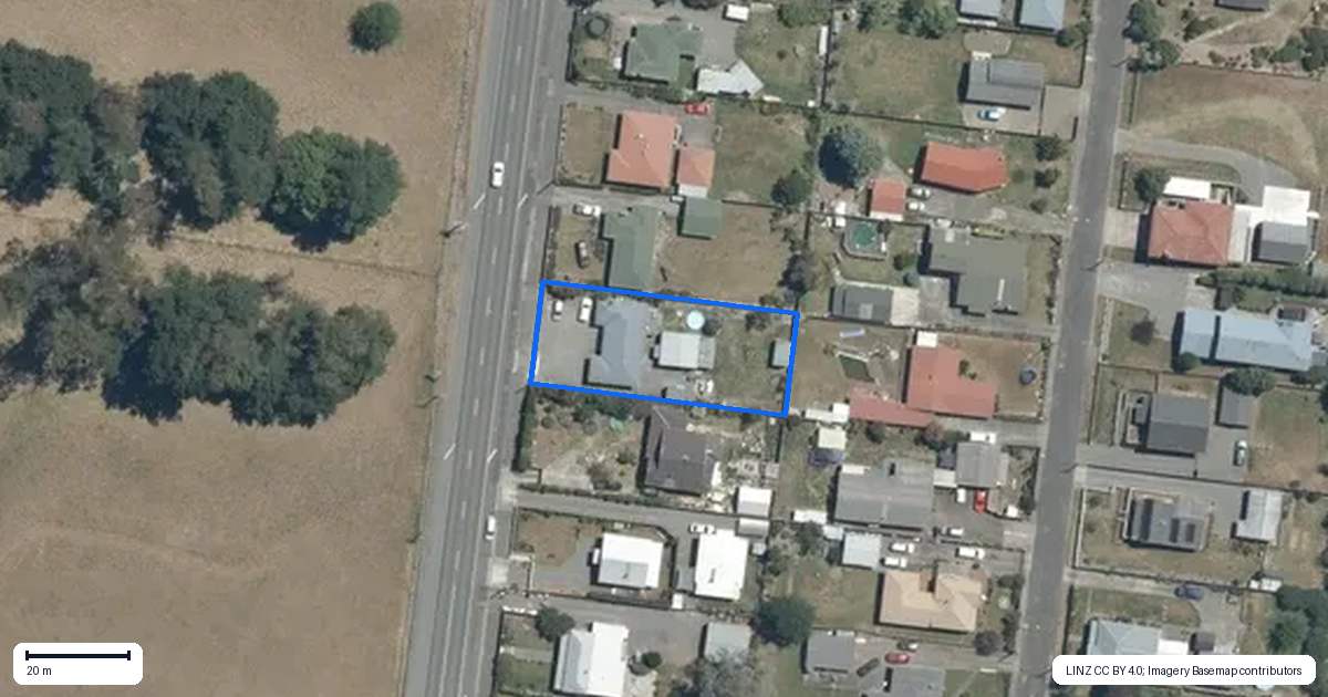 Property context map for 65 Great North Road, Waipawa
