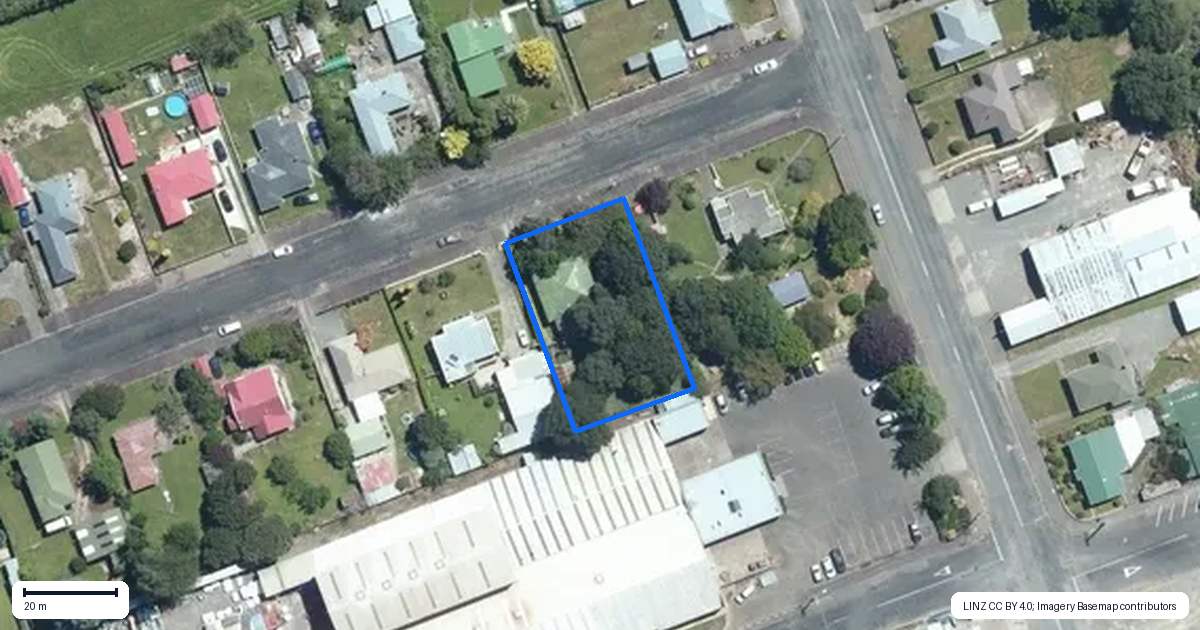 Property context map for 1 Windsor Street, Dannevirke