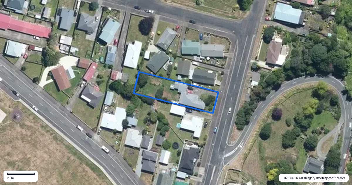 Property context map for 16 George Street, Dannevirke