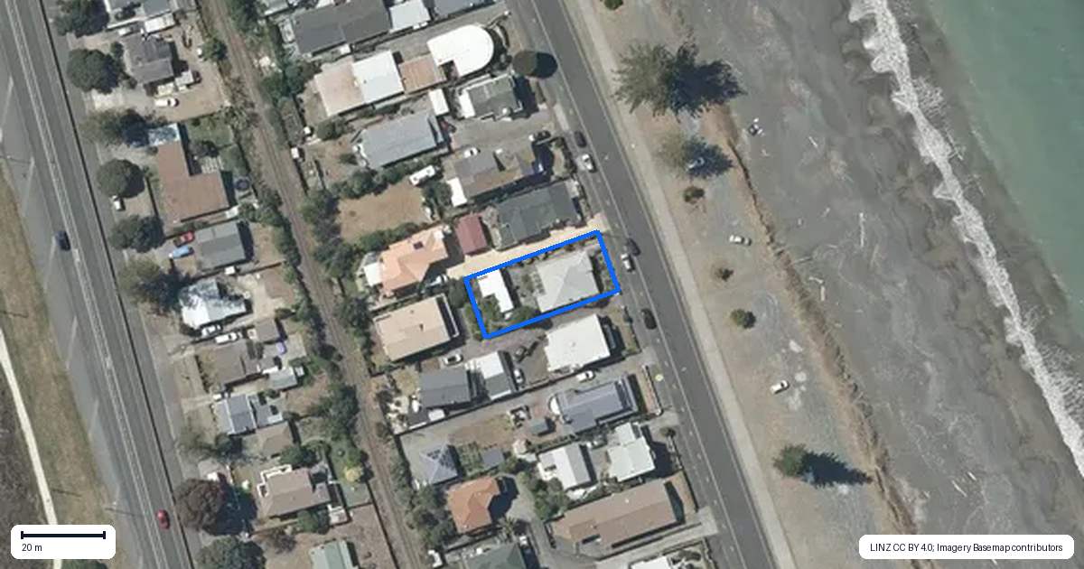 Property context map for 36 The Esplanade, Westshore, Napier