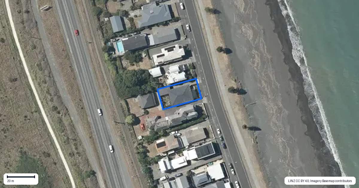 Property context map for 77 The Esplanade, Westshore, Napier