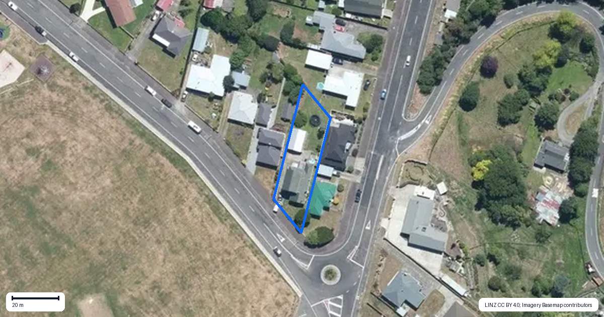 Property context map for 45 Christian Street, Dannevirke