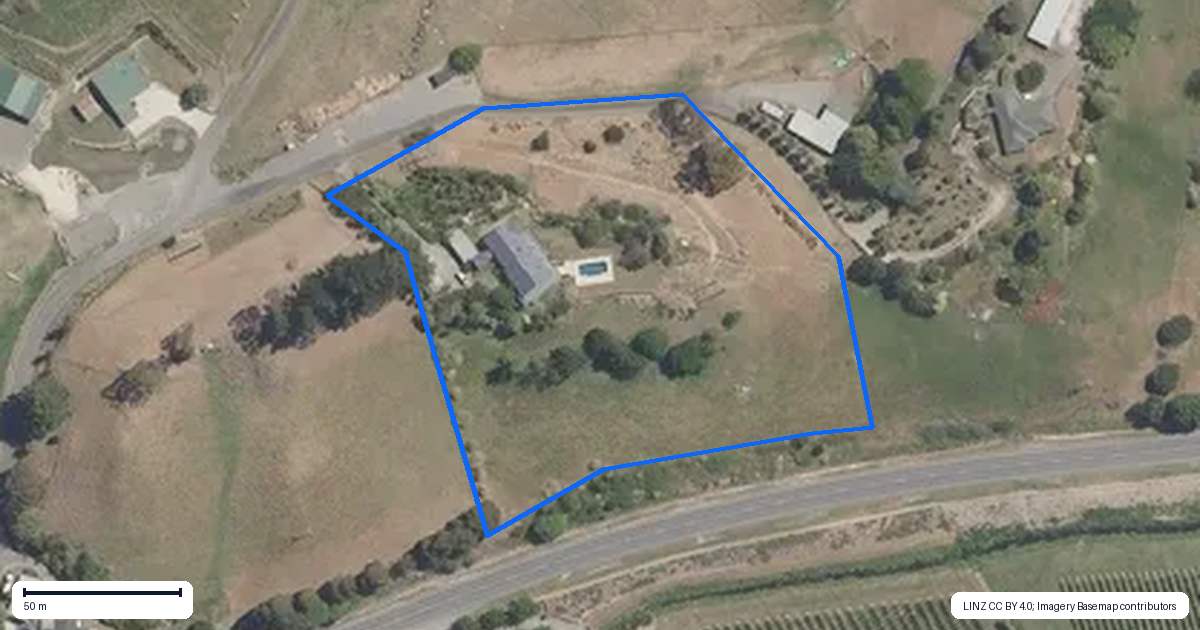 Property context map for 20 Wheatley Road, Waiohiki, Napier