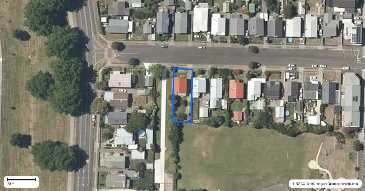 Property context map for 20 Creagh Street, Te Awa, Napier