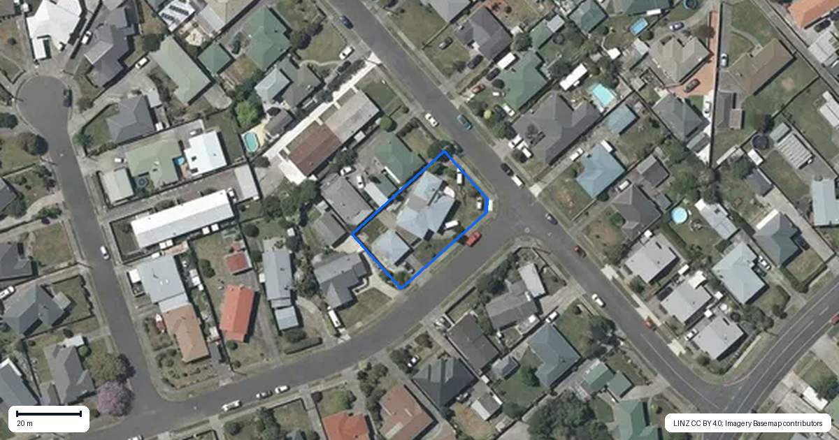 Property context map for 1 Butler Street, Onekawa, Napier