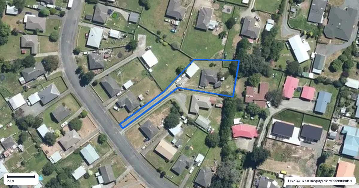 Property context map for 20 Hartgill Crescent, Dannevirke