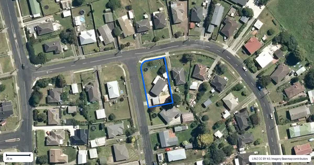 Property context map for 1 Spinley Street, Te Awamutu