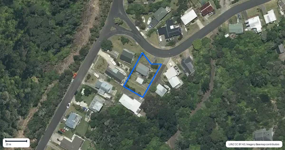 Property context map for 66 Windsor Drive, Tairua