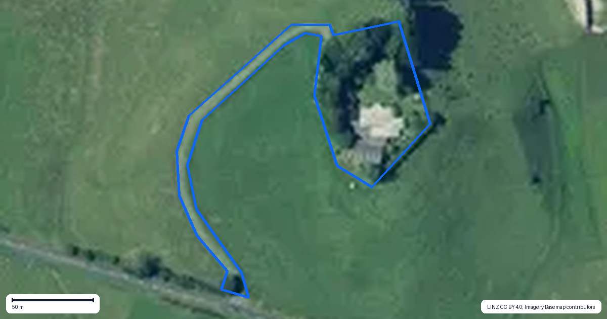 Property context map for 291 Langlands Road, Okoroire, Tirau