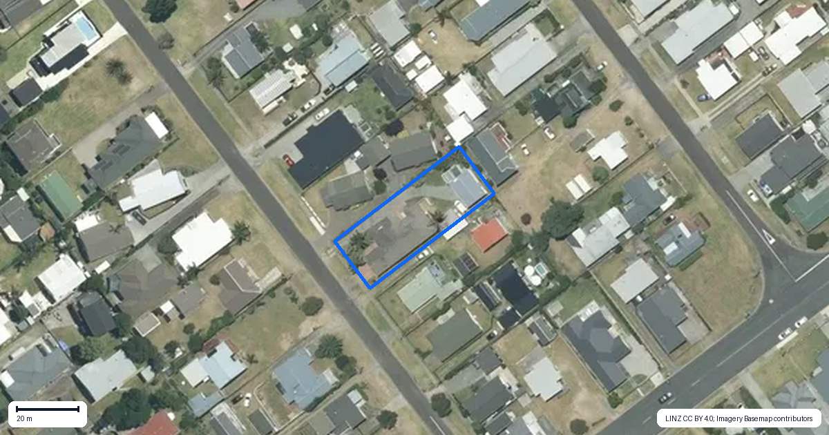 Property context map for 214 Leander Road, Whangamata