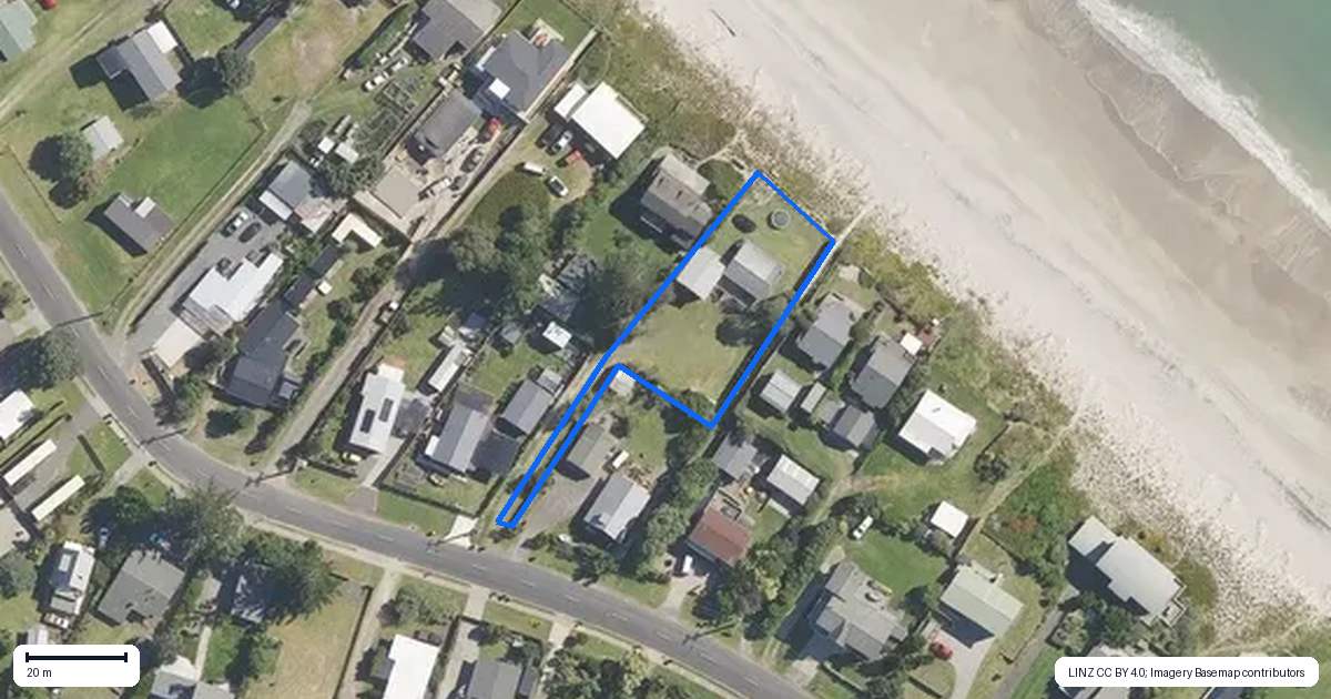 Property context map for 585 Pukehina Parade, Pukehina