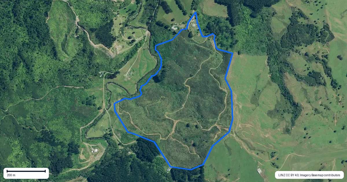 Property context map for 575 Mill Creek Road, Kaimarama, Whitianga