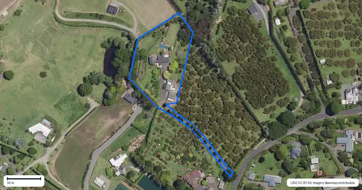 Property context map for 293 Pahoia Road, Whakamarama