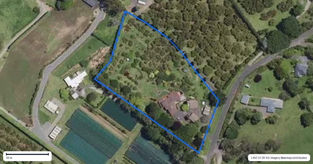Property context map for 289 Pahoia Road, Whakamarama