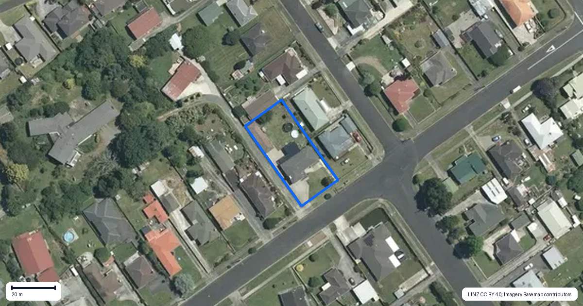 Property context map for 16 Page Street, Morrinsville